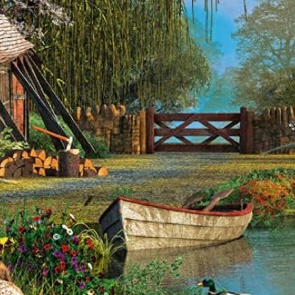 New sealed Ravensburger 300 pcs Large Format Puzzle-Cottage on A Lake - Picture 7 of 14